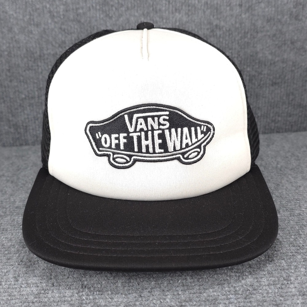 Vans Hat Foam Front Snap Back Trucker Cap Black Surf Skate Streetwear Mens Y2K
